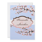 Wedding Invitations-Blue-Cherry Blossom-Floral