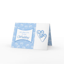 Wedding Invitation - Blue White hearts cards