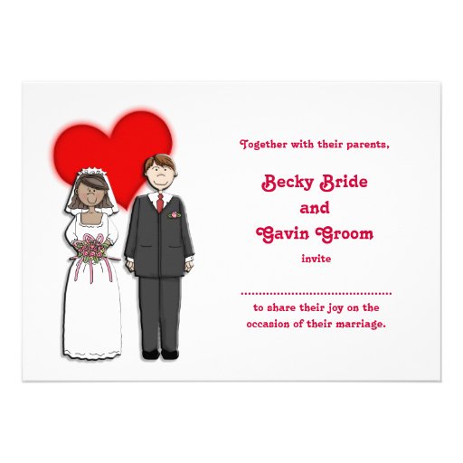 Wedding Invitation Bride and Groom Collection 5" X 7" Invitation Card