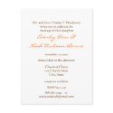 Wedding Invitation Brown and Orange Font on White postcards