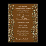 Wedding Invitation-Brown Swirls and Flowers