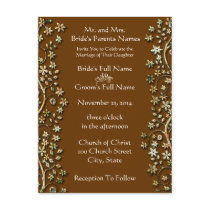 Wedding Invitation-Brown Swirls and Flowers postcards