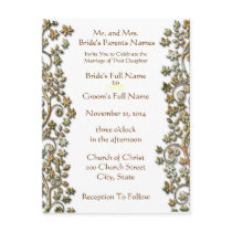Wedding Invitation-Brown Swirls and Flowers postcards by samack Wedding Invitation-Brown Swirls and Flowers postcards