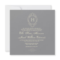 Wedding Invitation // Charcoal Monogram Collection