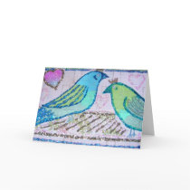 Wedding Invitation Collage of Glitter Birds cards