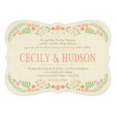 Wedding Invitation | Country Florals Pink Personalized Invitation