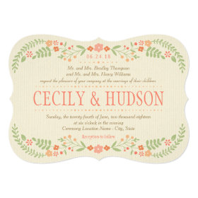 Wedding Invitation | Country Florals Pink 5