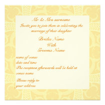 Wedding Invitation - Cream Ivory Gold Pattern