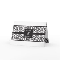 WEDDING INVITATION :: damask landscape black cards
