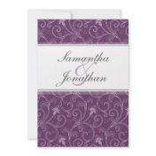Wedding Invitations-Deep Purple-Victorian-Floral