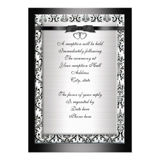 Wedding Invitation elegant Black white