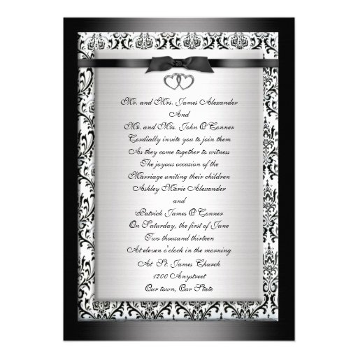 Wedding Invitation elegant Black white