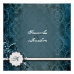 Wedding Invitation Elegant Vintage Monogram Damask