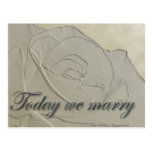 Wedding Invitation Embossed Rose Postcards