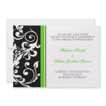 Wedding Invitation - Floral - Black/Green