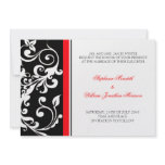 Wedding Invitation - Floral - Black/Red