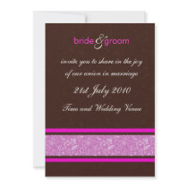 Wedding Invitation - Floral Fantasy - Brown/Pink