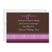 Wedding Invitation - Floral Fantasy - Brown/Pink