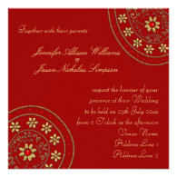 Wedding Invitation Gold & Jewels Indian Inspired