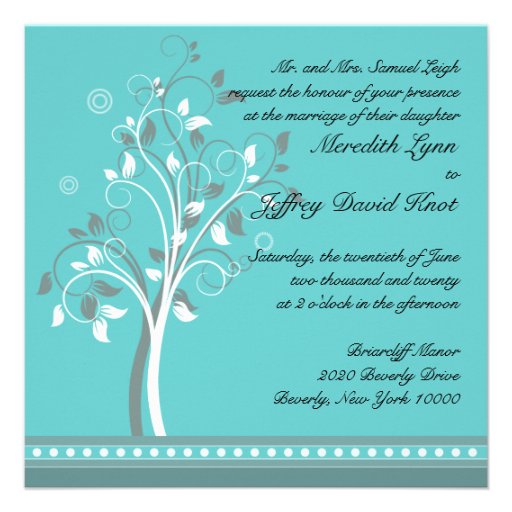 Wedding Invitation in Turquoise