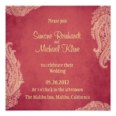 Wedding Invitation, Indian Mehndi