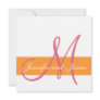 Wedding Invitation Initial Orange Honeysuckle Pink