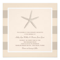 Wedding Invitation | Ivory Seashell Stripes