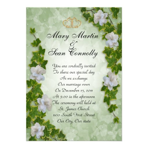 Wedding Invitation ivy border with gardenias from Zazzle.com