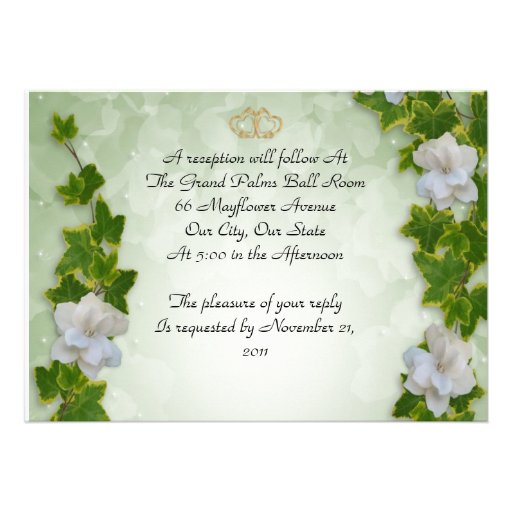 Wedding Invitation ivy border with gardenias
