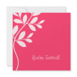 Wedding Invitation Leaf Branch Coral Pink