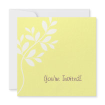 Wedding Invitation Leaf Branch Yellow Purple