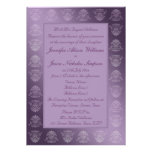 Wedding Invitation Lilac Metallic Effect Damask