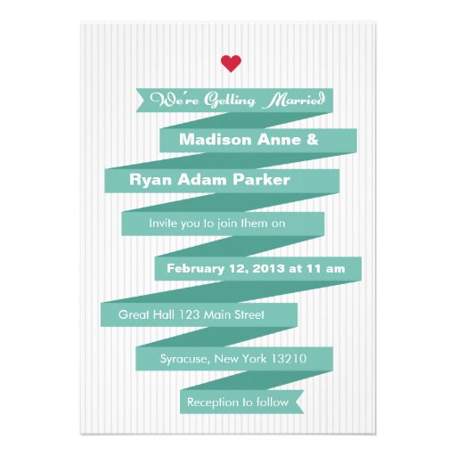 Wedding Invitation Modern Ribbon Collection