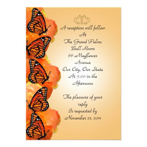 Wedding Invitation Monarch Butterflies