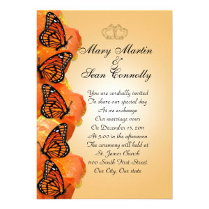 Wedding Invitation Monarch Butterflies