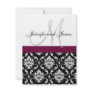 Wedding Invitation Monogram Burgundy Black Damask