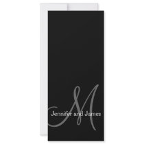 Wedding Invitation Monogram Initial Black & White