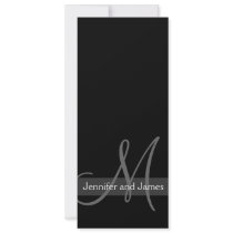 Wedding Invitation Monogram Initial Black & White