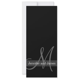 Wedding Invitation Monogram Initial Black & White invitation