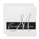 Wedding Invitation Monogram Names Black and White invitation