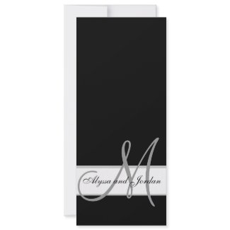 Wedding Invitation Monogram Names Black and White invitation