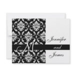 Wedding Invitation Monogram Names Black Damask
