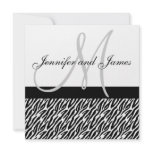 Wedding Invitation Monogram Names Black Zebra
