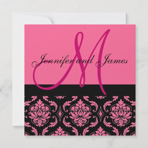 Black And Hot Pink Wedding Theme. Black and Fuchsia Damask