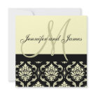 5.25x5.25 - by Elke Clarke©2009. More designs available at Luxury Wedding Invites Website and WhiteWhimsicalWeddings.com and WhiteWhimsicalWeddings.blogspot.com. Customize with your monogram names and wedding colors. Add all your wedding information on the back of the card using Zazzle's easy to use menu prompts.