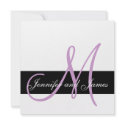 Wedding Invitation Monogram Names Lilac Purple invitation