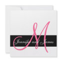 Wedding Invitation Monogram Names Pink invitation