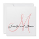 Wedding Invitation Monogram Names Pink and White invitation