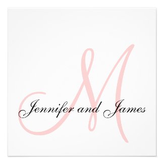 Blush Pink Monogram Wedding Invitations
