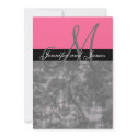 Wedding Invitation Monogram Names Pink Floral invitation